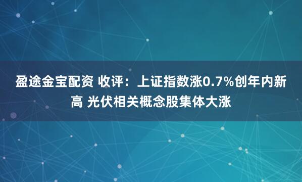 盈途金宝配资 收评：上证指数涨0.7%创年内新高 光伏相关概念股集体大涨